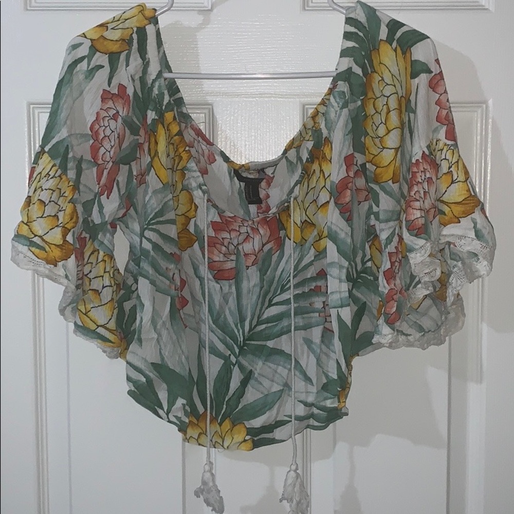 Tropical off shoulder blouse